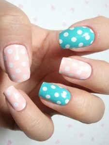blue lagoon nails with dots