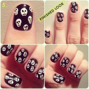 halloween skull nail designs 2