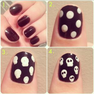 halloween skull nail designs