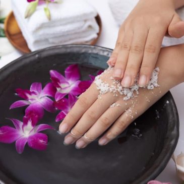 Using scrubs on Manicure or Pedicure clients